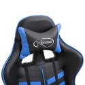 VidaXL Fotel dla gracza, niebieski, sztuczna skóra