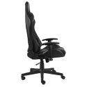 VidaXL Obrotowy fotel gamingowy, czarny, PVC