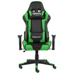 VidaXL Obrotowy fotel gamingowy, zielony, PVC