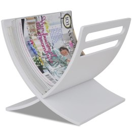 VidaXL Drewniany stojak na gazety, biały