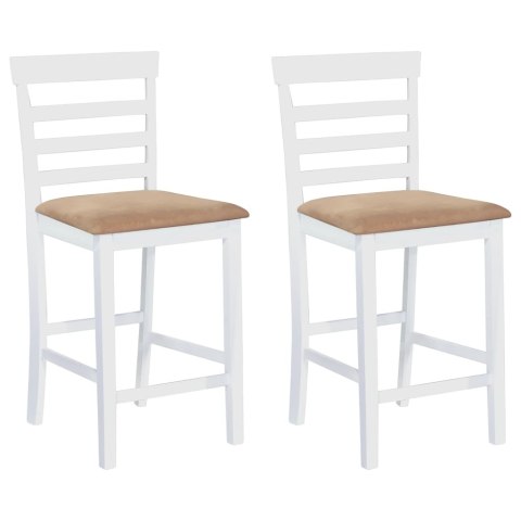 VidaXL Krzesła barowe, 2 szt., białe, tkanina