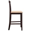 VidaXL Krzesła barowe, 2 szt., brązowe, obite tkaniną