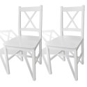 VidaXL Krzesła stołowe, 2 szt., białe, drewno sosnowe