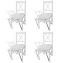 VidaXL Krzesła stołowe, 4 szt., białe, drewno sosnowe