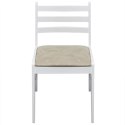 VidaXL Krzesła stołowe, 2 szt., białe, drewno kauczukowe i aksamit
