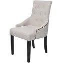 VidaXL Krzesła stołowe, 2 szt., kremowa szarość, tkanina