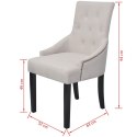 VidaXL Krzesła stołowe, 2 szt., kremowa szarość, tkanina