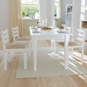VidaXL Krzesła stołowe, 4 szt., białe, drewno kauczukowe i aksamit