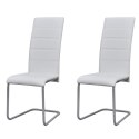 VidaXL Krzesła stołowe, wspornikowe, 2 szt., białe, sztuczna skóra