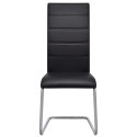 VidaXL Krzesła stołowe, wspornikowe, 4 szt., czarne, sztuczna skóra