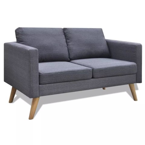 VidaXL Sofa 2-osobowa, materiałowa, ciemnoszara