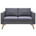 VidaXL Sofa 2-osobowa, materiałowa, ciemnoszara