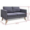 VidaXL Sofa 2-osobowa, materiałowa, ciemnoszara