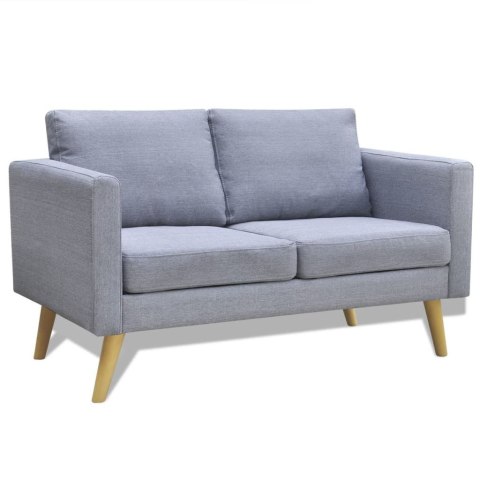 VidaXL Sofa 2-osobowa, materiałowa, jasnoszara