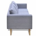 VidaXL Sofa 3-osobowa, materiałowa, jasnoszara