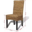 VidaXL Krzesła stołowe, 2 szt., abaka i lite drewno mango