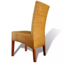 VidaXL Krzesła stołowe, 2 szt., brązowe, naturalny rattan