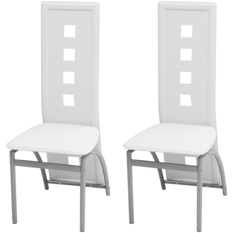 VidaXL Krzesła stołowe, 2 szt., białe, obite sztuczną skórą