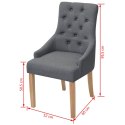 VidaXL Krzesła stołowe, 2 szt., ciemnoszare, obite tkaniną