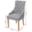VidaXL Krzesła stołowe, 2 szt., jasnoszare, obite tkaniną