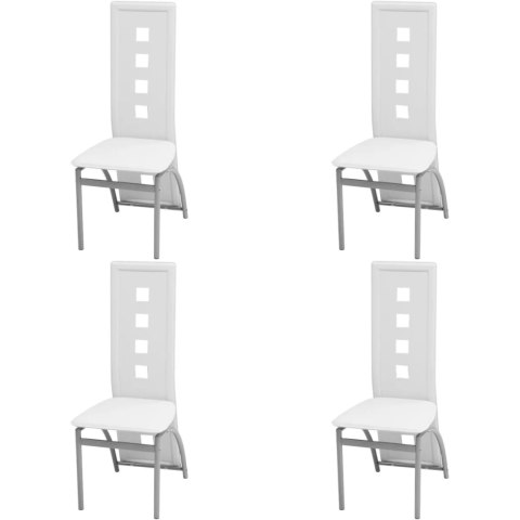 VidaXL Krzesła stołowe, 4 szt., białe, obite sztuczną skórą