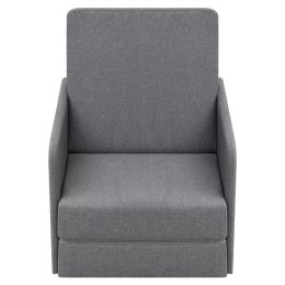 VidaXL Rozkładany fotel, jasnoszary, tkanina
