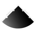 VidaXL Szklana półka narożna, chromowane wsporniki, czarna, 45x45 cm