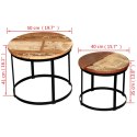 VidaXL Dwa stoliki do kawy z odzyskanego drewna, okrągłe, 40 i 50 cm