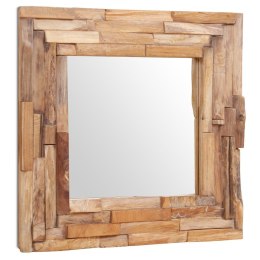 VidaXL Lustro dekoracyjne, drewno tekowe, 60 x 60 cm, kwadratowe