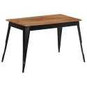 VidaXL Stół do jadalni z litego drewna akacjowego i stali, 120x60x76cm