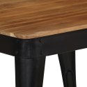 VidaXL Stół do jadalni z litego drewna akacjowego i stali, 75x75x76 cm