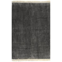 VidaXL Dywan typu kilim, bawełna, 160 x 230 cm, antracytowy
