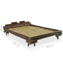 VidaXL Rama łóżka, ciemnobrązowa, bambusowa, 140 x 200 cm