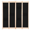 VidaXL Parawan 4-panelowy, czarny, 160x170x4 cm, tkanina
