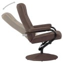 VidaXL Fotel telewizyjny z podnóżkiem, brązowy, sztuczny zamsz
