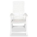 VidaXL Krzesła ogrodowe rozkładane, 4 szt., plastikowe, białe
