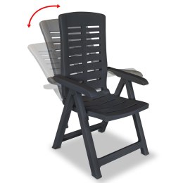 VidaXL Rozkładane krzesła ogrodowe, 4 szt., plastikowe, antracytowe