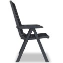 VidaXL Rozkładane krzesła ogrodowe, 4 szt., plastikowe, antracytowe