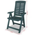 VidaXL Rozkładane krzesła ogrodowe, 4 szt., plastikowe, zielone