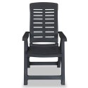 VidaXL Rozkładane krzesła ogrodowe, 6 szt., plastikowe, antracytowe