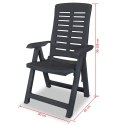 VidaXL Rozkładane krzesła ogrodowe, 6 szt., plastikowe, antracytowe