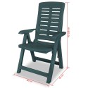 VidaXL Rozkładane krzesła ogrodowe, 6 szt., plastikowe, zielone