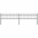 VidaXL Ogrodzenie z zaokrąglonymi końcami, stalowe, 3,4x0,6 m, czarne