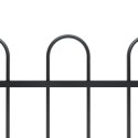 VidaXL Ogrodzenie z zaokrąglonymi końcami, stalowe, 8,5x0,6 m, czarne