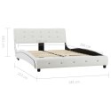 VidaXL Rama łóżka, biała, sztuczna skóra, 140 x 200 cm