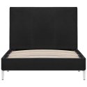 VidaXL Rama łóżka, czarna, tapicerowana tkaniną, 90 x 200 cm