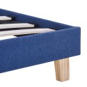VidaXL Rama łóżka, niebieska, tkanina, 90 x 200 cm