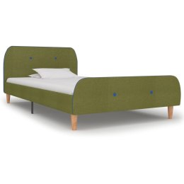 VidaXL Rama łóżka, zielona, tapicerowana tkaniną, 90 x 200 cm