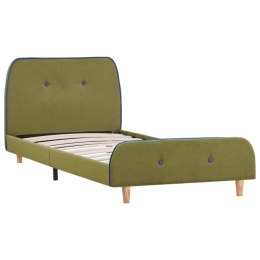 VidaXL Rama łóżka, zielona, tapicerowana tkaniną, 90 x 200 cm