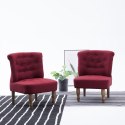 VidaXL Krzesła w stylu francuskim, 2 szt., czerwone wino, tkanina